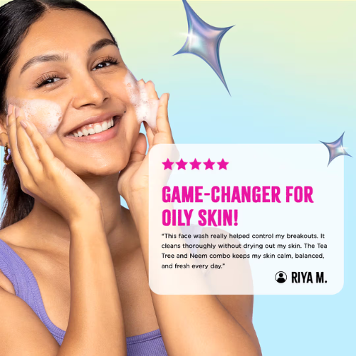 Nykaa Naturals Tea Tree & Neem With Salicylic Acid Face Wash For Pore Purifying-For Acne & Oily Skin (100ml)