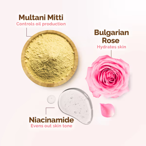 Mama Earth Multani Mitti Oil Balance Face Wash with Multani Mitti & Bulgarian Rose for Normal to Oily Skin
