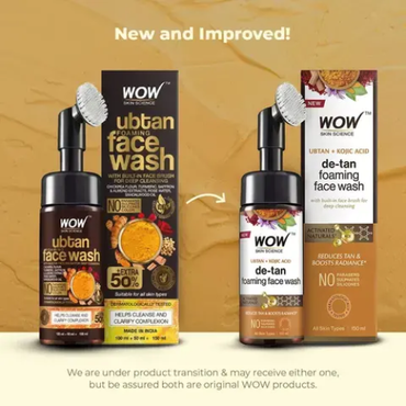 WOW Ubtan Foaming Face Wash For Glowing Skin | 150 ml