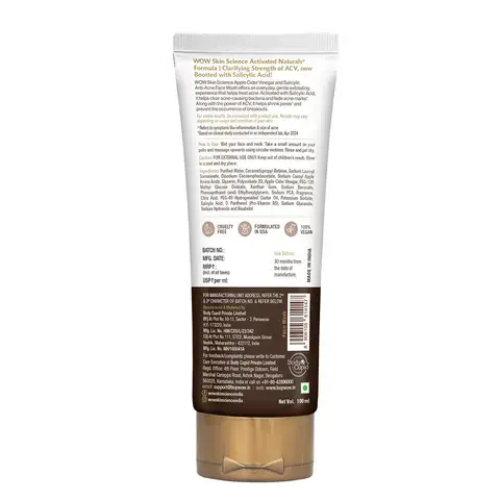 WOW Apple Cider Vinegar Face Wash | 100 ml Tube