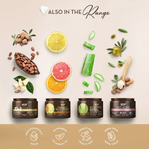 WOW 10 in 1 Active Day Cream | No Parabens & Mineral Oil | 50 ml