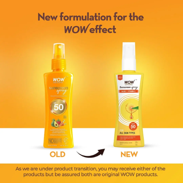 WOW Sunscreen Spray For All Skin Types | SPF 50 PA++++