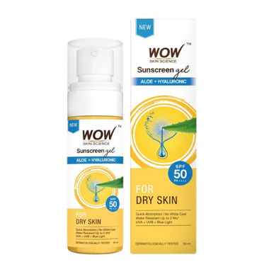 WOW Sunscreen Gel For Dry Skin | SPF 50 PA++++ | 50 ml