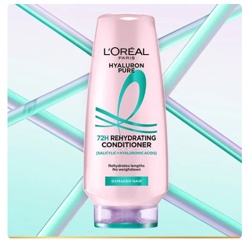 L’Oréal Paris Hyaluron Pure 72H Rehydrating Conditioner – Intense Hydration for Up to 72 Hours