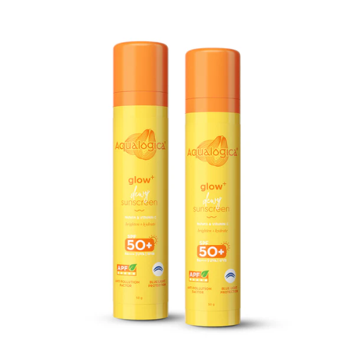 Aqualogica Glow+ Dewy Sunscreen Gel SPF 50+ PA++++ with Papaya & Vitamin C - 50g (Pack of 2)