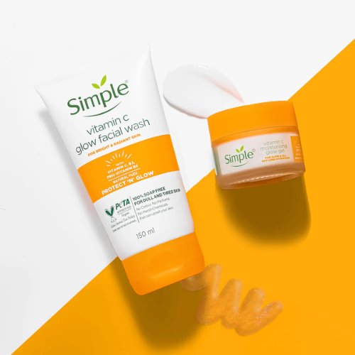 Simple Vitamin C Glow Facial Wash + Moisturising Gel Combo