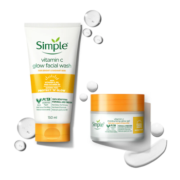 Simple Vitamin C Glow Facial Wash + Moisturising Gel Combo