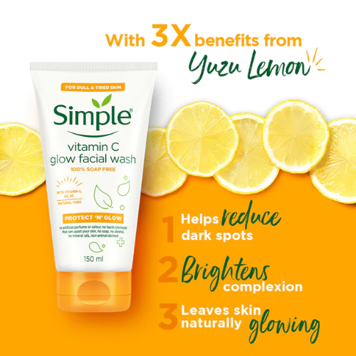 Simple Vitamin C Glow Facial Wash + Moisturising Gel Combo
