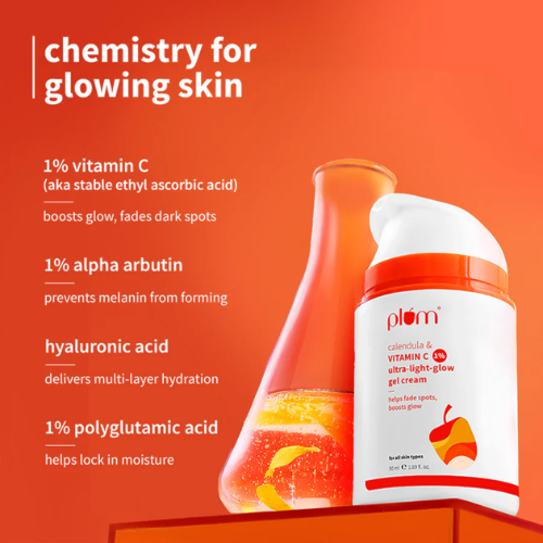 Plum 1% Vitamin C Ultra-Light Glow Boosting Gel Cream with Alpha Arbutin