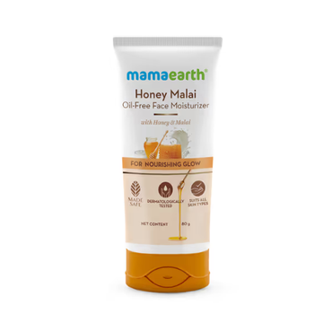 Mama Earth Honey Malai Oil-Free Face Moisturizer with Honey & Malai For Nourishing Glow - 80 g
