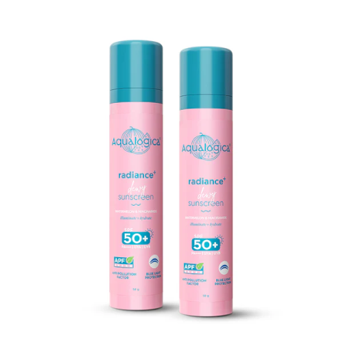Aqualogica Radiance+ Dewy Sunscreen with Watermelon & Niacinamide with SPF 50 & PA++++ - 50g(Pack of 2)