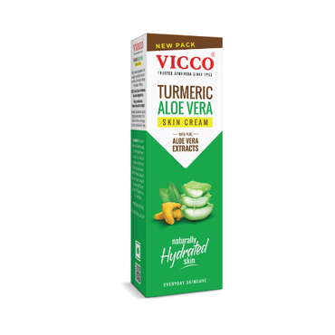 Vicco Turmeric Aloe Vera Skin Cream | Herbal Moisturizer for Soft, Hydrated & Glowing Skin