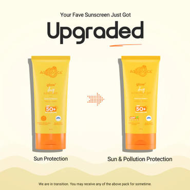 Aqualogica Glow+ Dewy Sunscreen Gel SPF 50+ PA++++ with Papaya & Vitamin C - 80g (Pack of 2)