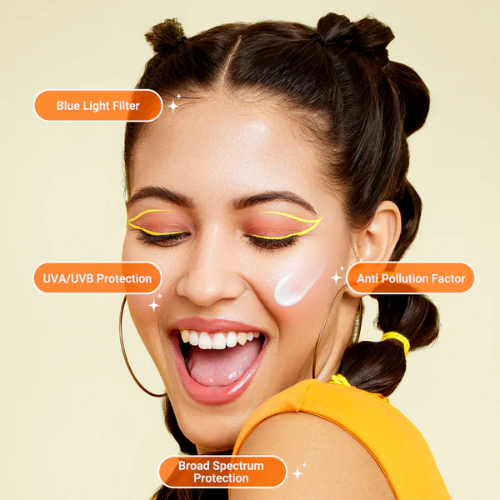 Aqualogica Glow+ Dewy Sunscreen Gel SPF 50+ PA++++ with Papaya & Vitamin C - 80g (Pack of 2)
