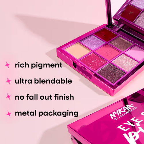 Nykaa Cosmetics Eye Go Pink 9 in 1 Highly Blendable Eyeshadow Palette (9g)