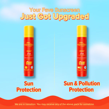 Aqualogica Detan+ Dewy Sunscreen SPF 50+ PA++++ with Cherry Tomato & HA - 50 g (Pack of 2)
