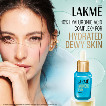 Lakmé Hyaluronic Dewy Serum – 10% Hyaluronic Acid & Pentavitin Complex for Hydrated, Dewy Skin | 30 ml