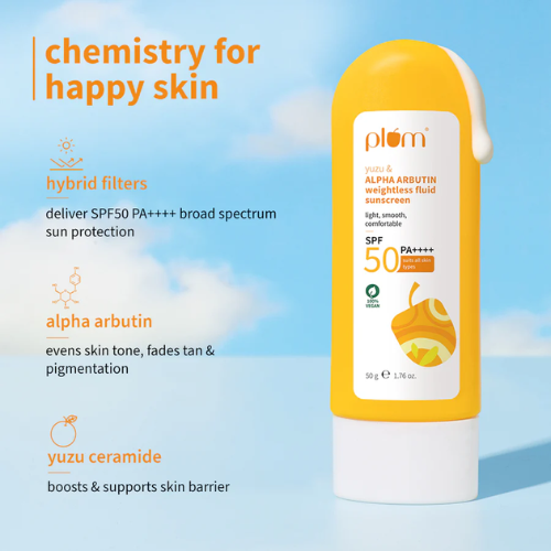 Plum Yuzu & Alpha Arbutin SPF 50 Weightless Fluid Sunscreen
