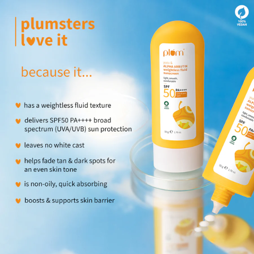 Plum Yuzu & Alpha Arbutin SPF 50 Weightless Fluid Sunscreen