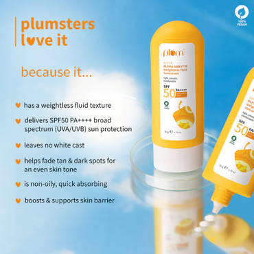 Plum Yuzu & Alpha Arbutin SPF 50 Weightless Fluid Sunscreen