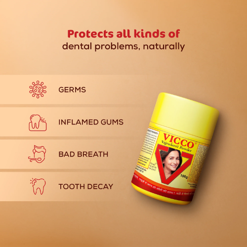 Vicco Vajradanti Powder | Ayurvedic Herbal Tooth Powder for Healthy Teeth & Strong Gums