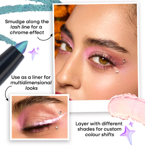 Nykaa Stardust Holographic Long Lasting Waterproof Smudgeproof Chrome Pencil Eyeliner - Post