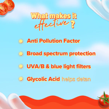 Aqualogica Detan+ Dewy Sunscreen SPF 50+ PA++++ with Cherry Tomato & HA - 80 g (Pack of 2)