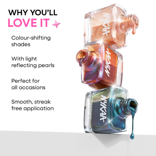 Nykaa Stardust Holographic Long Lasting Chrome Nail Polish