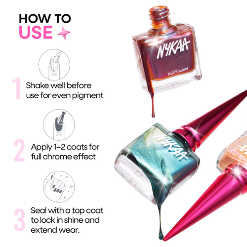Nykaa Stardust Holographic Long Lasting Chrome Nail Polish
