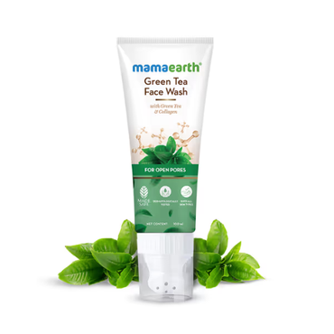 Mama Earth Green Tea Face Wash With Green Tea & Collagen For Open Pores - 100 ml