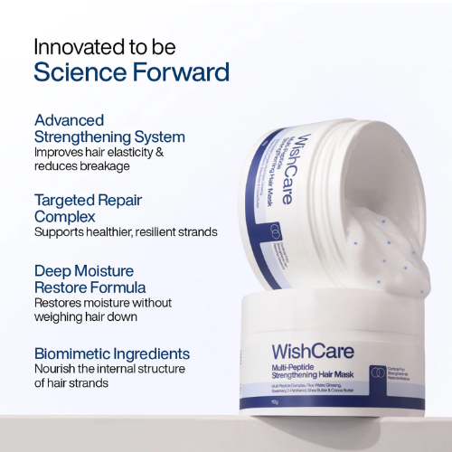 WishCare Multi-Peptide Strengthening Hair Mask | Deep Repair & Nourishing Hair Mask for Dry & Damaged Hair