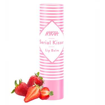 Nykaa Serial Kisser Moisturising Lip Balm With Shea Butter & Vitamin E - Strawberry (4.5g)