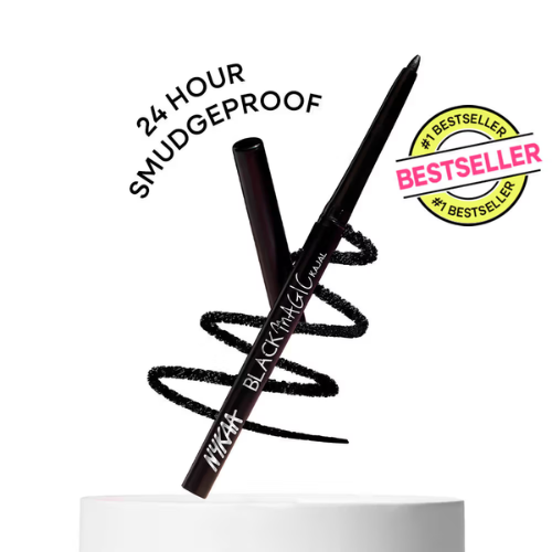 Nykaa Black Magic Smudgeproof Kajal Eyeliner Pencil Lasts Upto 24 Hours - Black