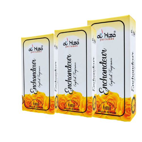 Al-Hiza Enchandeur Attar - 6ml Roll On (Floral) | Concentrated Perfume Oil |(Pack of 3)