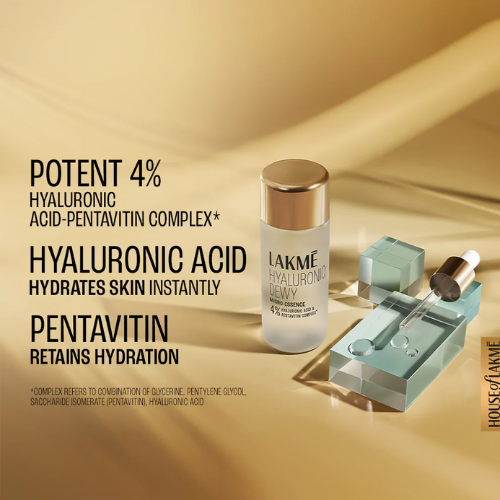 Lakmé Hyaluronic Dewy Micro Essence – 4% Hyaluronic Acid for Hydrated & Dewy Skin | 100 ml