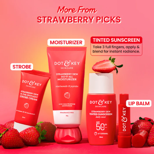 Dot & Key Strawberry Dew Tinted Sunscreen SPF 50+, Warm Ivory- Pack of 2 100ml
