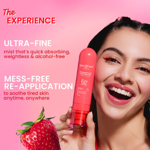 Dot & Key Strawberry Dew Sunscreen Face Mist, SPF 50+ PA+++ 80ml