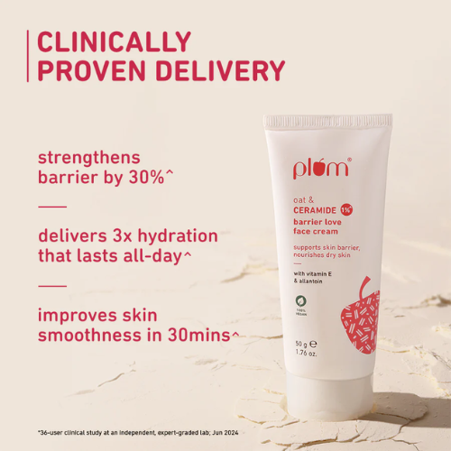 Plum Oat & 1% Ceramide Face Cream for Dry Skin 50g