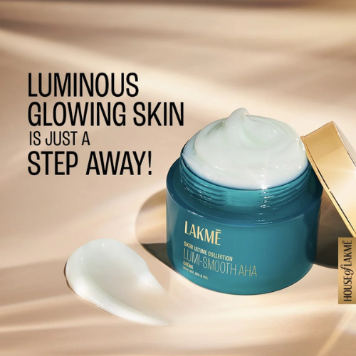 Lakmé Lumi Smooth Cream – AHA+BHA+PHA+B3 Complex for Brightening & Smooth Skin | 50 g