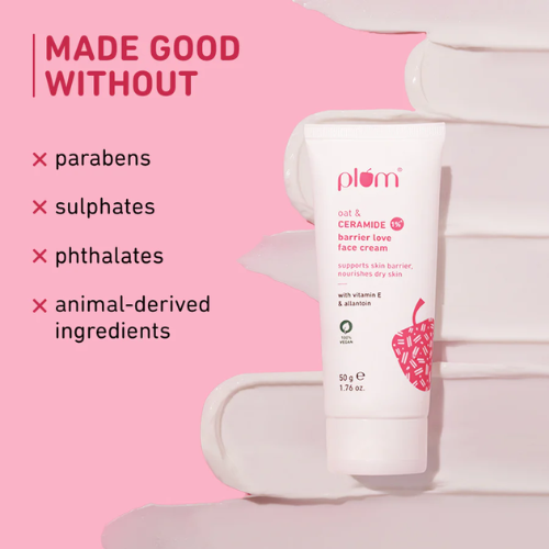 Plum Oat & 1% Ceramide Face Cream for Dry Skin 50g