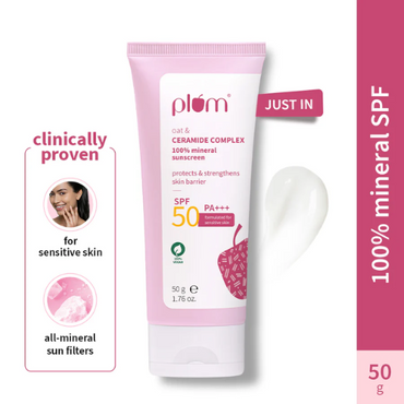 Plum Oat & Ceramide Complex 100% Mineral Sunscreen 50g