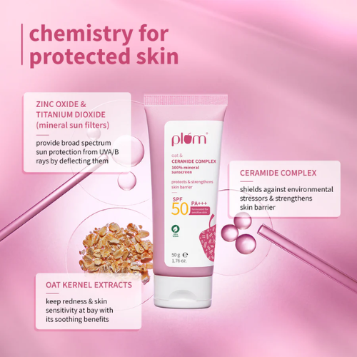Plum Oat & Ceramide Complex 100% Mineral Sunscreen 50g