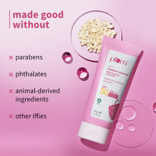 Plum Oat & Ceramide Complex 100% Mineral Sunscreen 50g