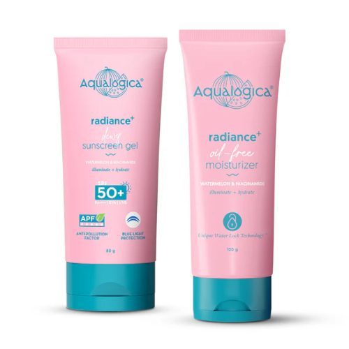 Aqualogical Radiance+ Cleanse & Hydrate Combo (Radiance+ Smoothie Face Wash 100ml + Radiance+ Oil-Free Moisturizer)