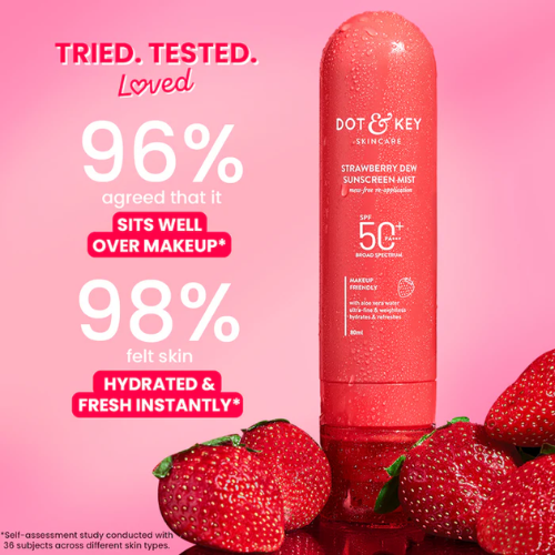 Dot & Key Strawberry Dew Sunscreen Face Mist, SPF 50+ PA+++ 80ml