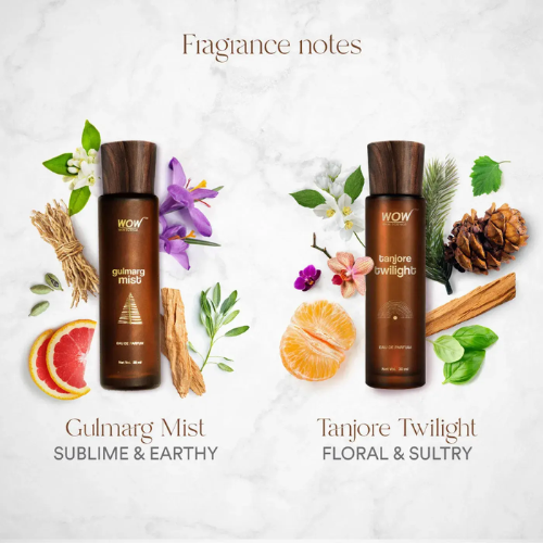 WOW Eau De Parfum Gulmarg Mist & Tanjore Twilight | Unisex Perfume | 30 ml x 2 (60 ml)
