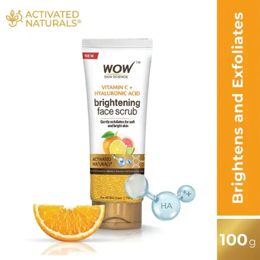 WOW Vitamin C + Hyaluronic Acid Brightening Face Scrub | 100 ml