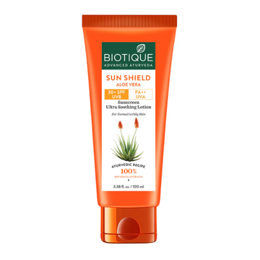 Biotique Sun Shield Aloe Vera SPF 30+  Sunscreen Lotion