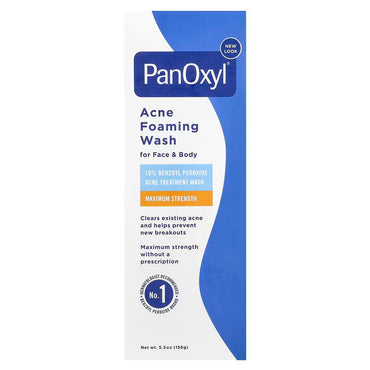 PanOxyl, Acne Foaming Wash, For Face & Body, Maximum Strength