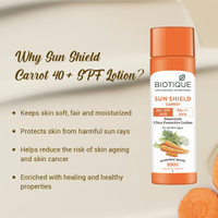 Biotique Sun Shield Carrot SPF 40+ Sunscreen Lotion